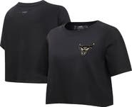PRO STANDARD Women's Pro Standard Black Chicago Bulls Holiday Glam Boxy T-Shirt