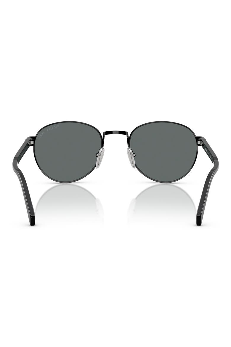 53mm Polarized Oval Sunglasses, Alternate, color, SHINY BLACK