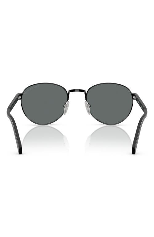 Prada 53mm Polarized Oval Sunglasses In Black