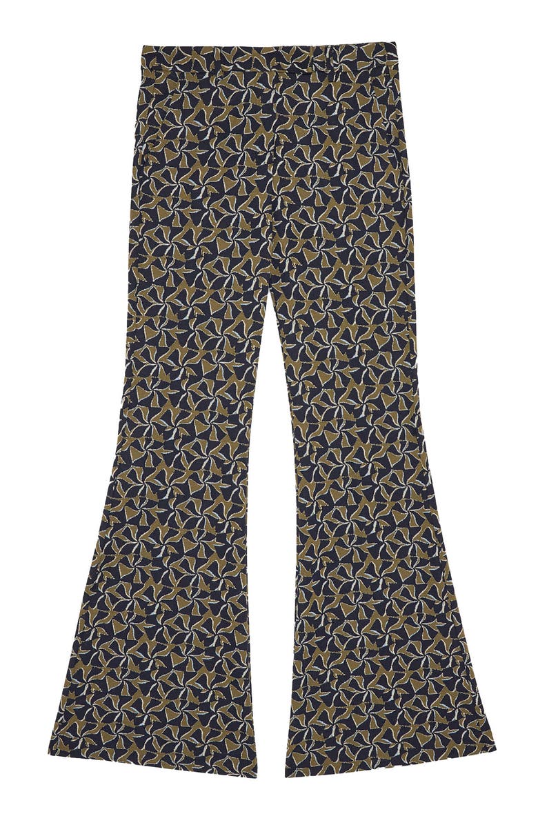 ottod'Ame Printed Flare Trousers, Alternate, color, Blue
