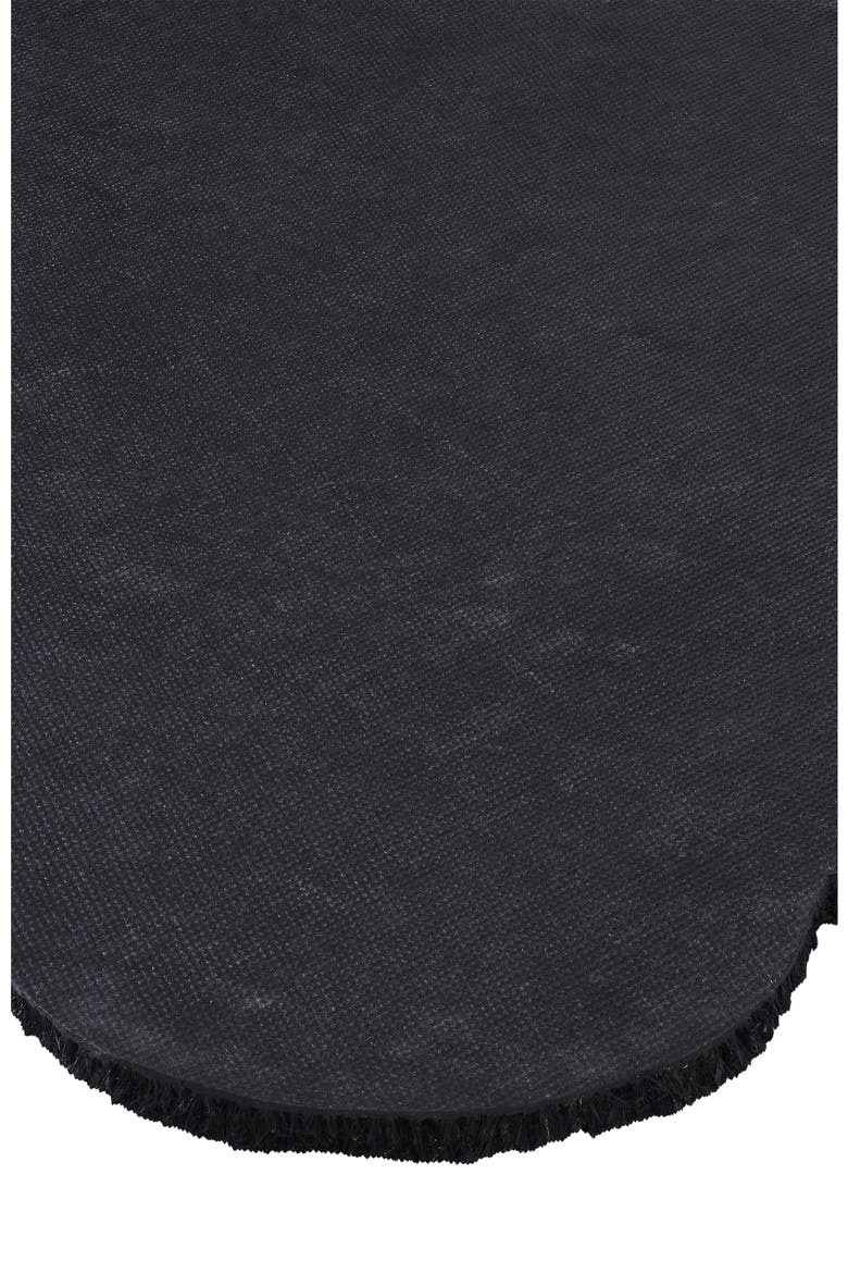 Bow Scalloped Coir Doormat, Alternate, color, BLACK