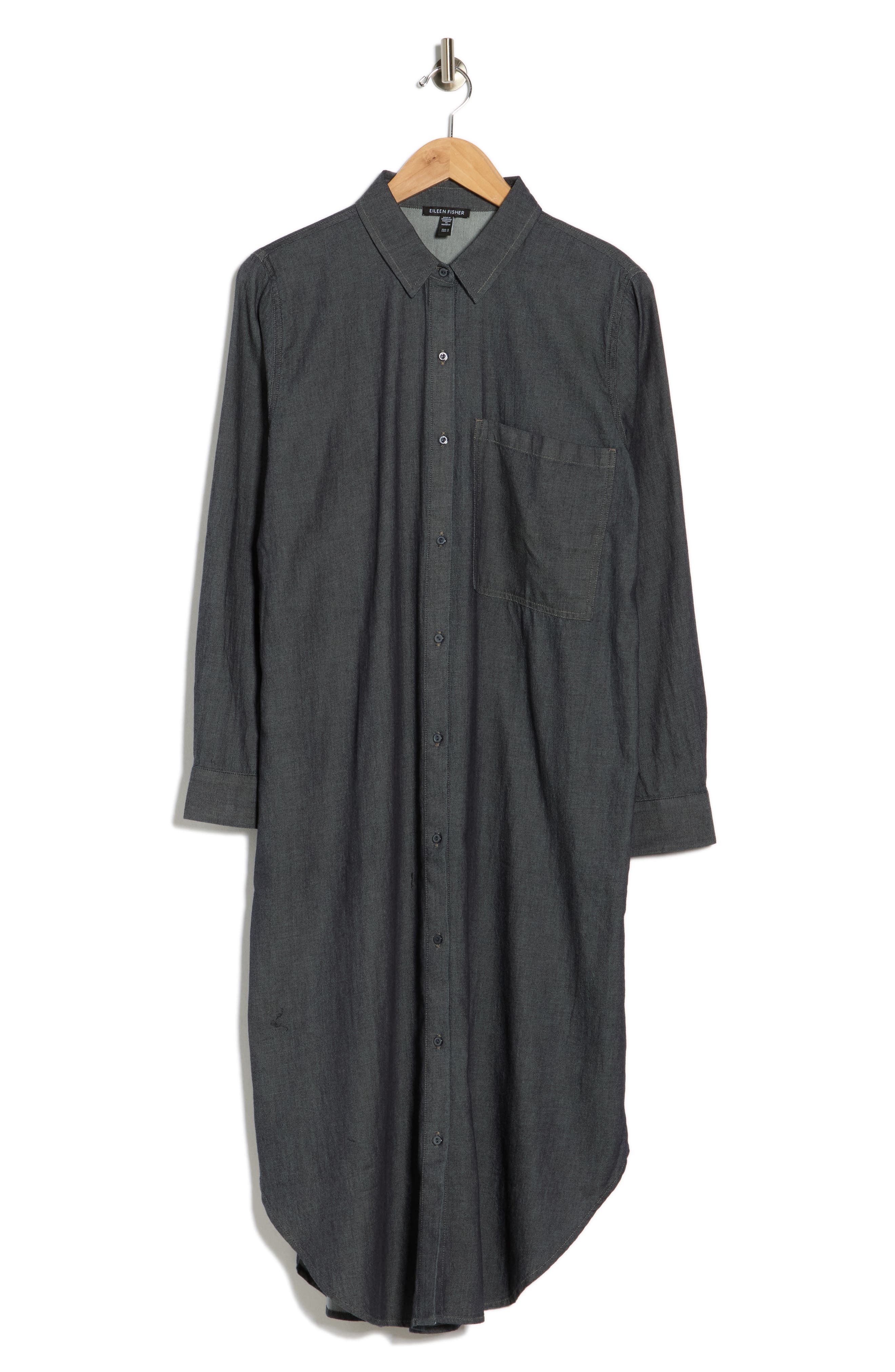 Eileen Fisher Long Sleeve Organic Cotton Shirtdress