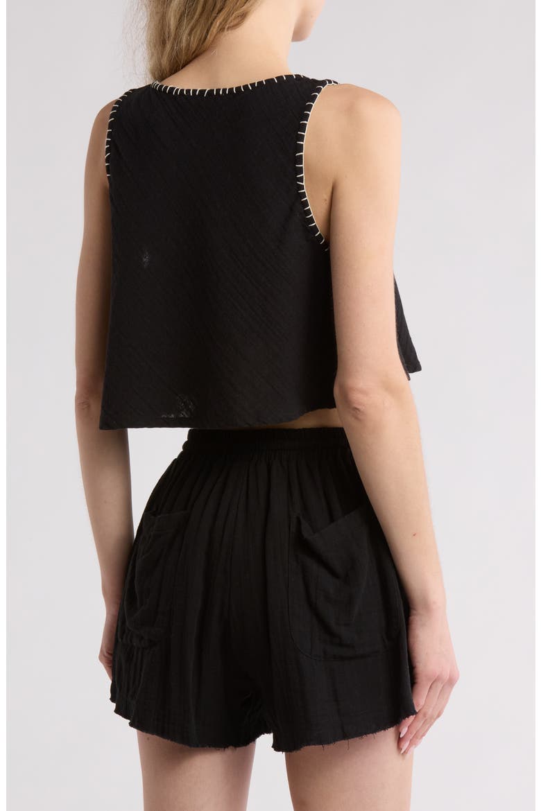 Flowy Cotton Cover-Up Tank, Alternate, color, BLACK