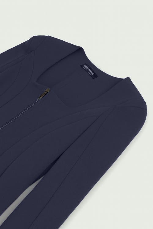 Nocturne Zip-front Structured Top In Blue