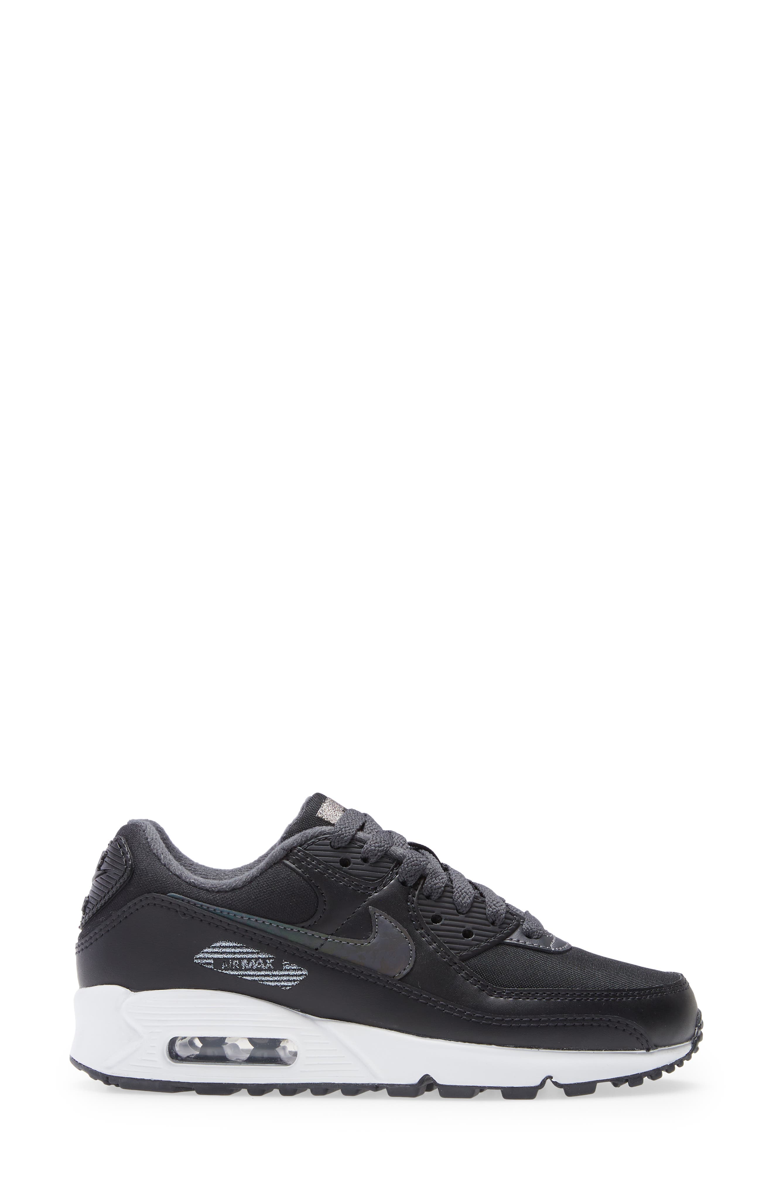 Air Max 90 Sneaker, Alternate, color, BLACK/ BLACK/ SUMMIT WHITE