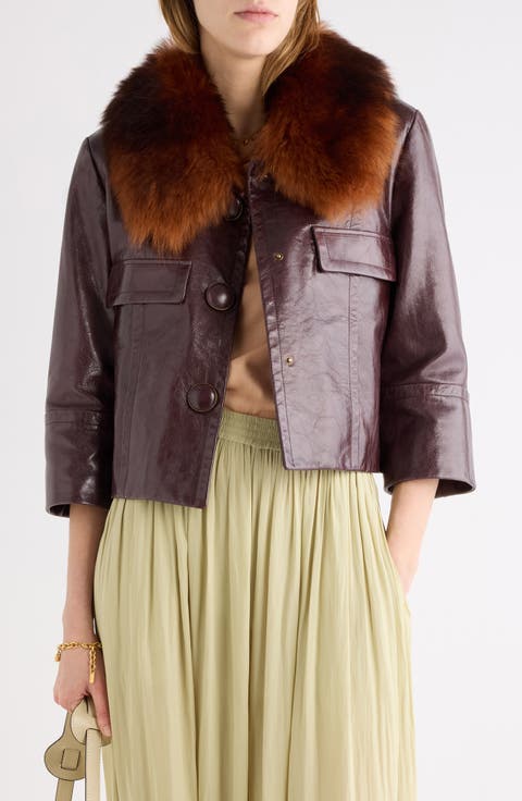 Calfskin Leather Jacket with Genuine Shearling
