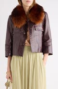 Chloé Calfskin Leather Jacket with Genuine Shearling