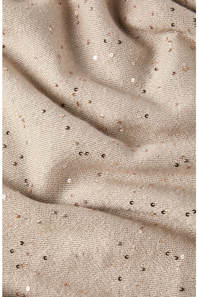 Cashmere and silk Diamond yarn scarf, Alternate, color, Beige
