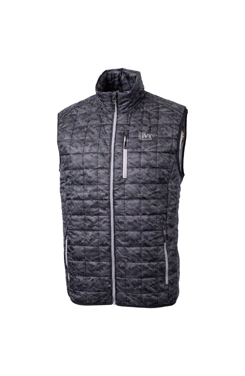 Cutter & Buck Men's Cutter & Buck  Black Ivy League Rainier PrimaLoft Eco Insulated Printed Full-Zip Puffer Vest, Alternate, color, 