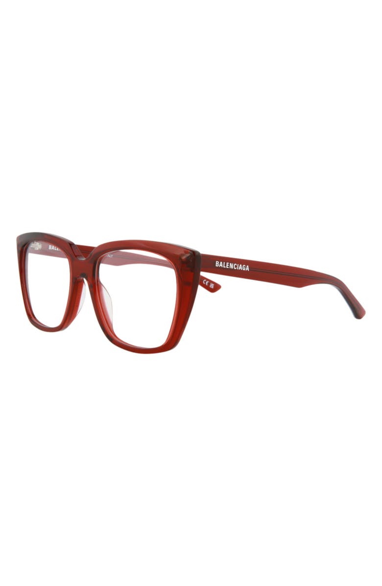 Balenciaga 53mm Cat Eye Optical Glasses, Alternate, color, Red Red Transparent