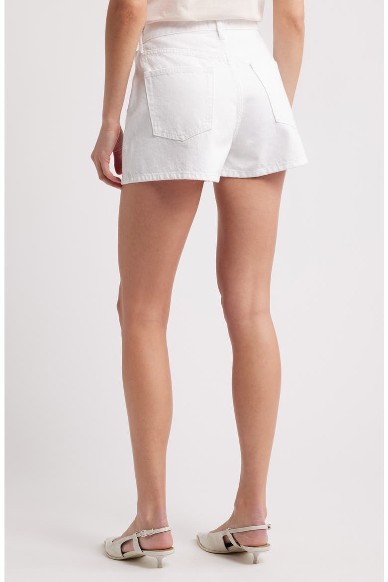The Hang High Waist Denim Shorts, Alternate, color, WHITE