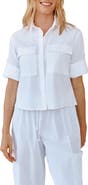 Bella Dahl Short Sleeve Crop Utility Button-Up Shirt