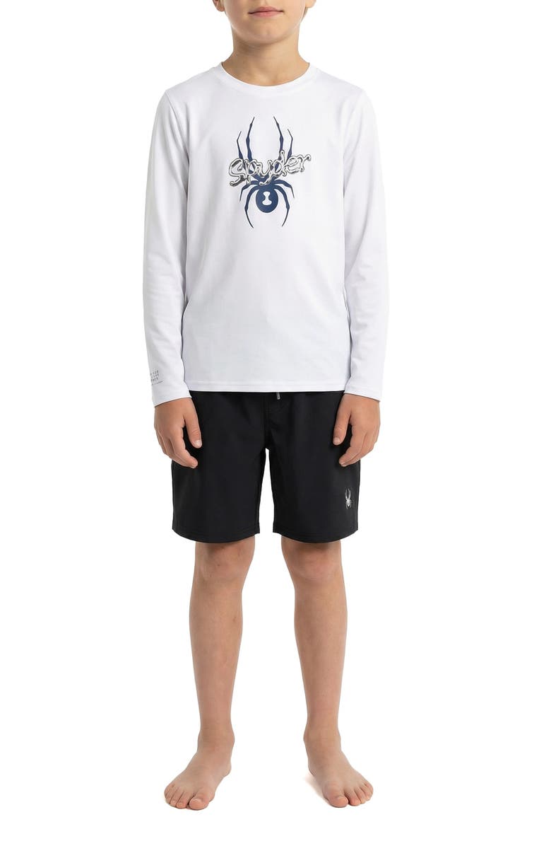 Spyder Kids' Elemental Long Sleeve Rashguard, Alternate, color, Bright White