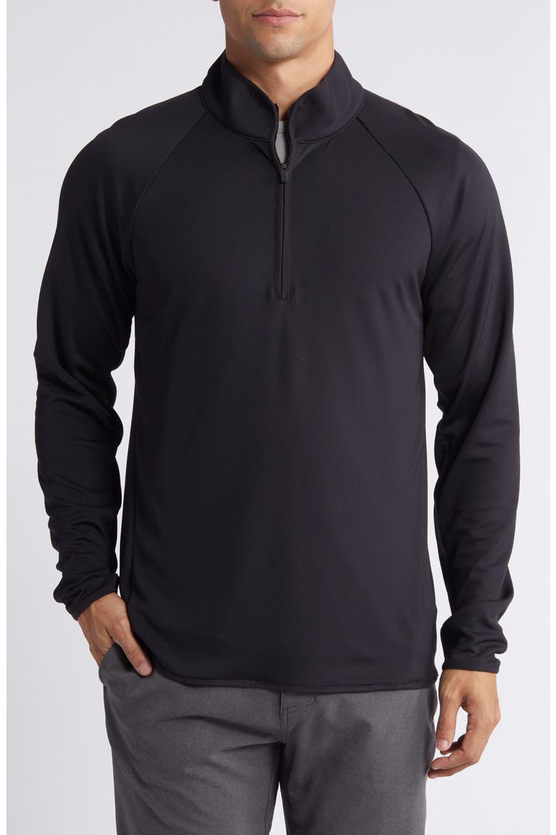 Swing Quarter Zip Golf Pullover, Main, color, BLACK