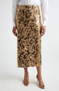 ST. JOHN Stevie Stretch Sequin Midi Skirt