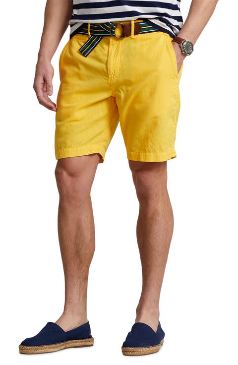 Classic Fit Maritime Linen & Cotton Shorts