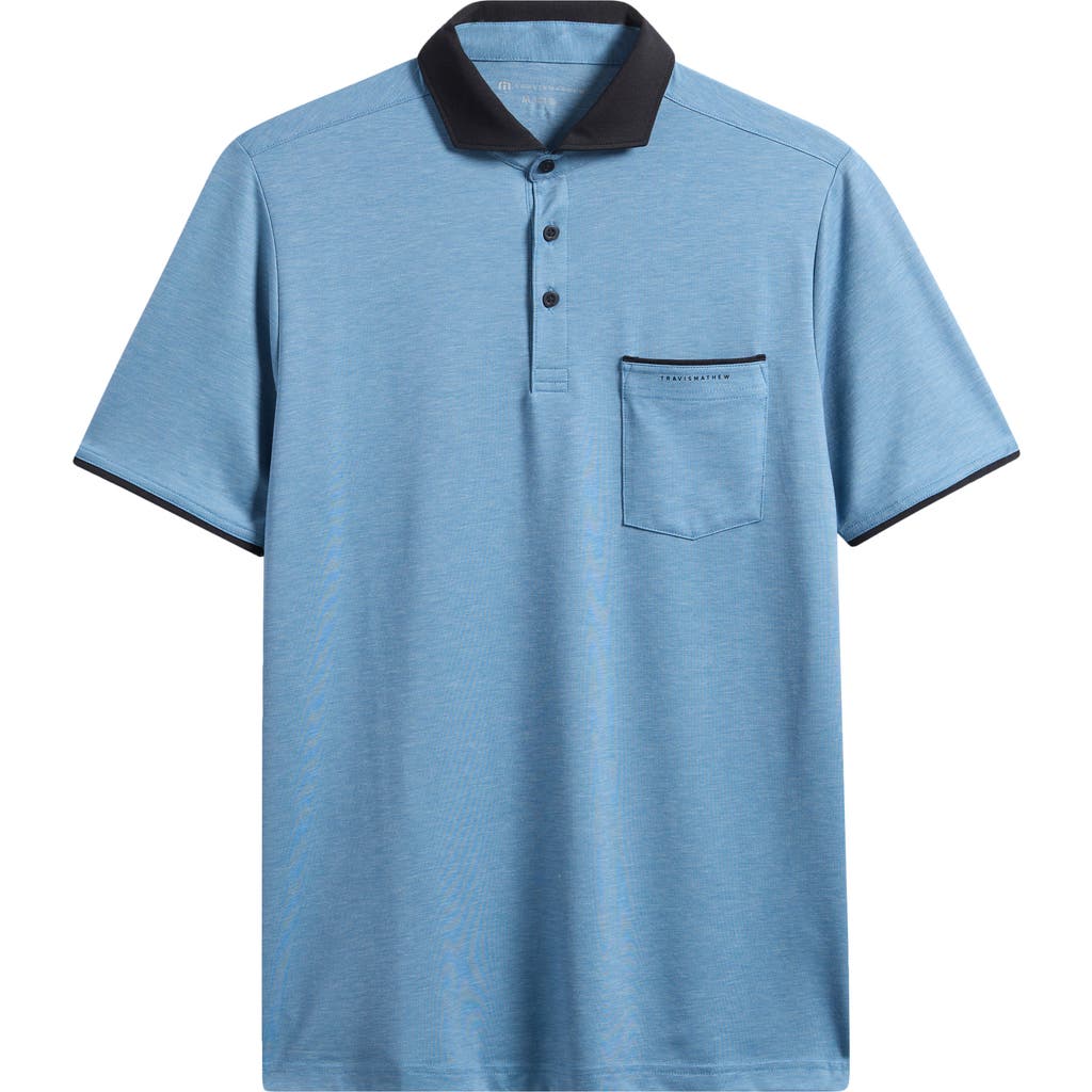 Travismathew Featherweight Pocket Polo In Captains Blue