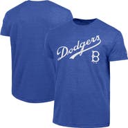 Champion Men's Champion Royal Brooklyn Dodgers Cooperstown Wordmark Lockup Tri-Blend T-Shirt