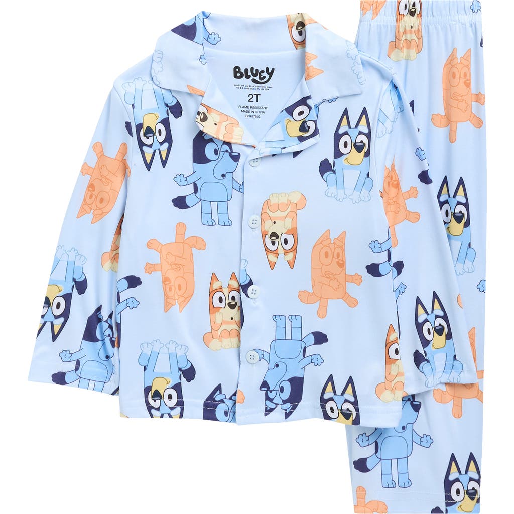 Ame Bluey Fitted Two-piece Pajamas In Blue