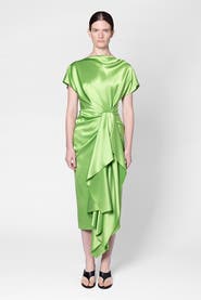 Roksanda Satin Draped Zoa Midi Dress