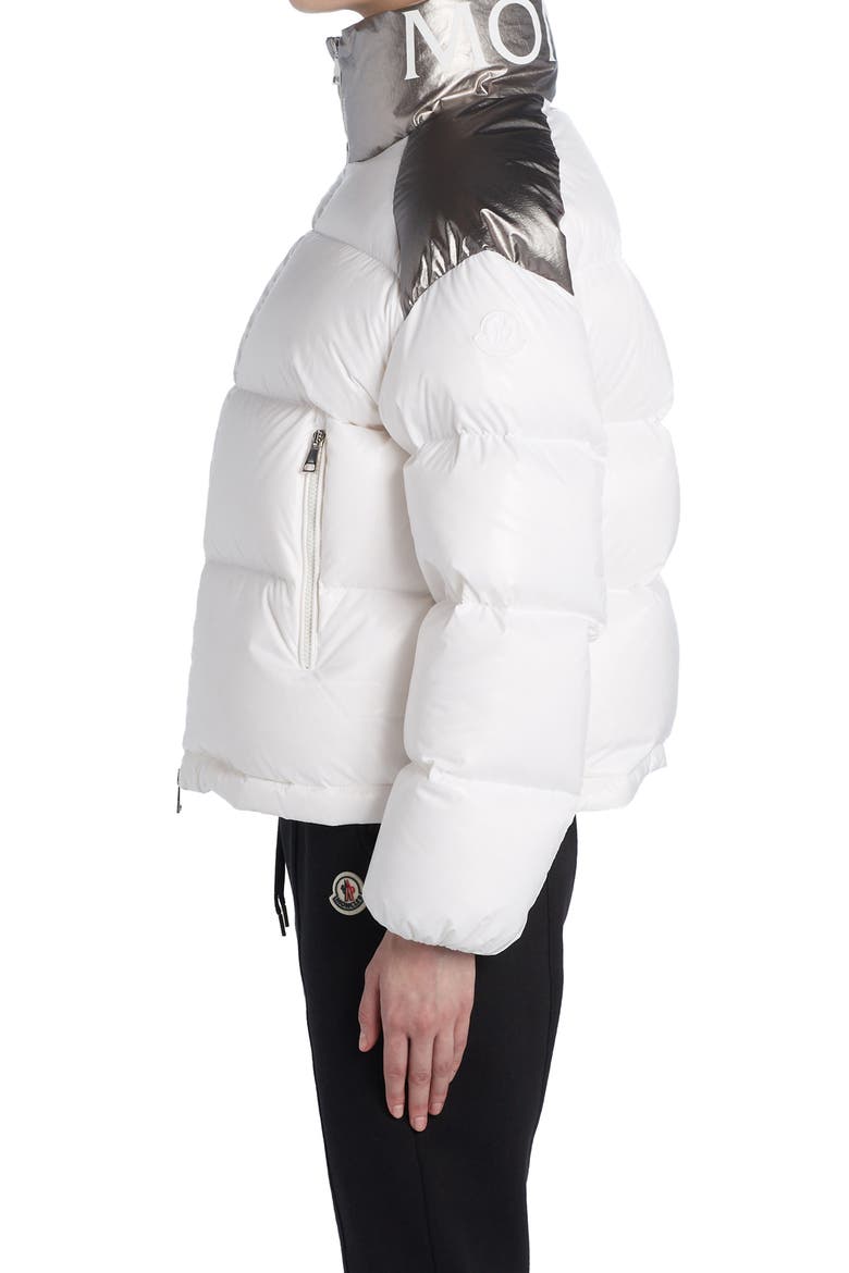 Cuscute Metallic Collar Down Puffer Jacket, Alternate, color, WHITE