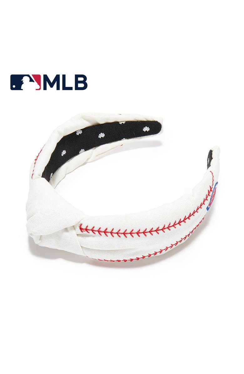 Lele Sadoughi MLB Chicago Cubs Embroidered Headband, Main, color, Ivory 100