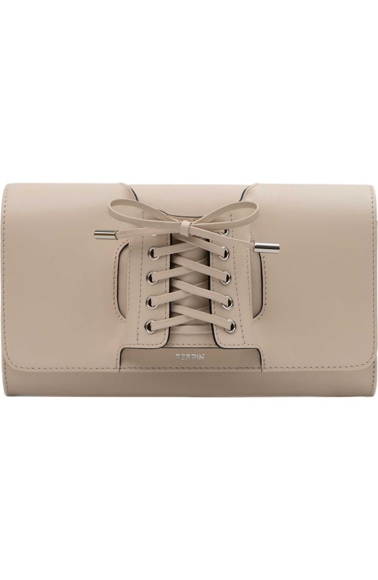 PERRIN PARIS La Corsette Clutch, Main, color, Crème / Black