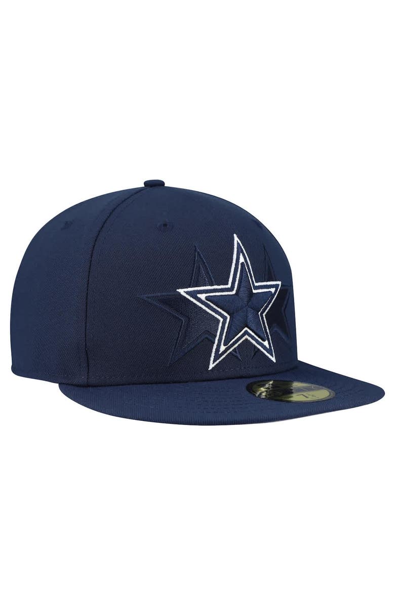 New Era Men's New Era Navy Dallas Cowboys Tri-Hit 59FIFTY Fitted Hat, Alternate, color, Navy