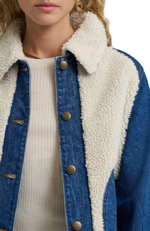 Lee Mixed Media Denim Jacket In Blue
