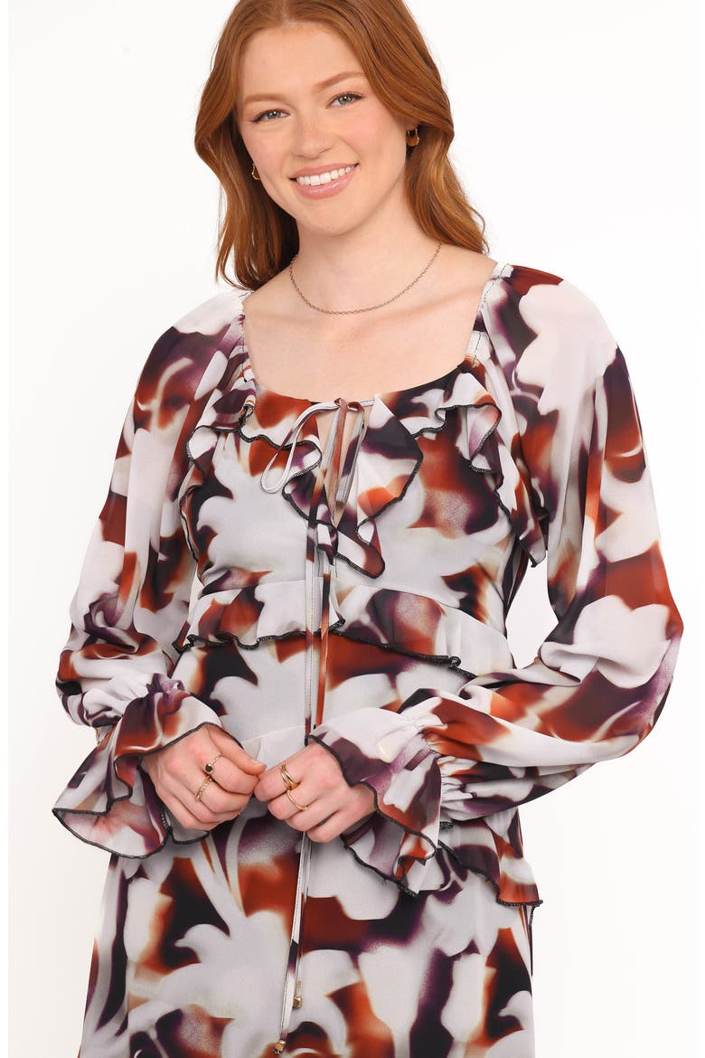 Kasey Floral Print Long Sleeve Maxi Dress, Alternate, color, BLURRED FLORAL