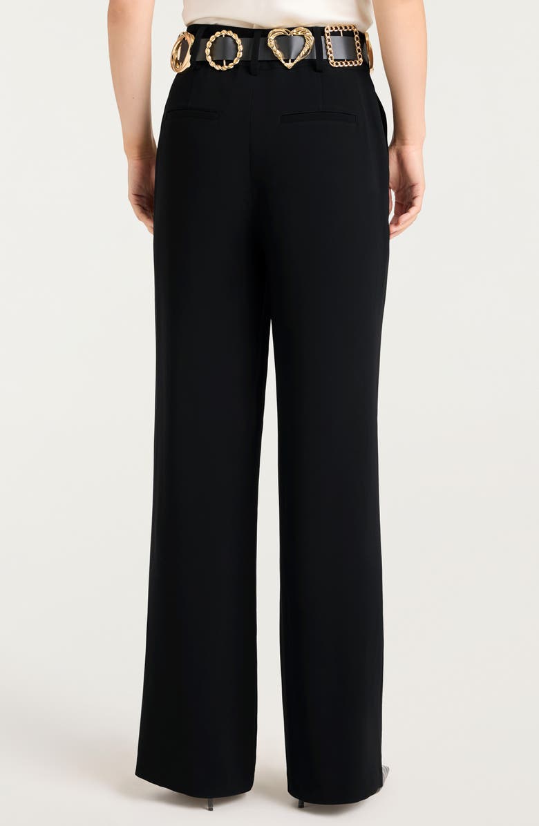 Cinq à Sept Golden Belt Wide Leg Pants, Alternate, color, Black