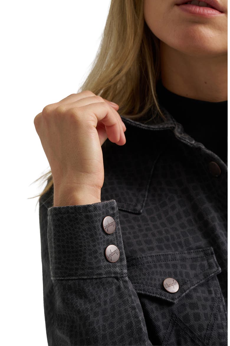 Croc Print Denim Shirtdress, Alternate, color, CROC PRINT