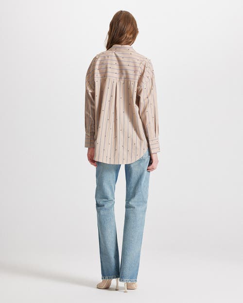 Theo The Label Echo Pearly Shirt In Brown