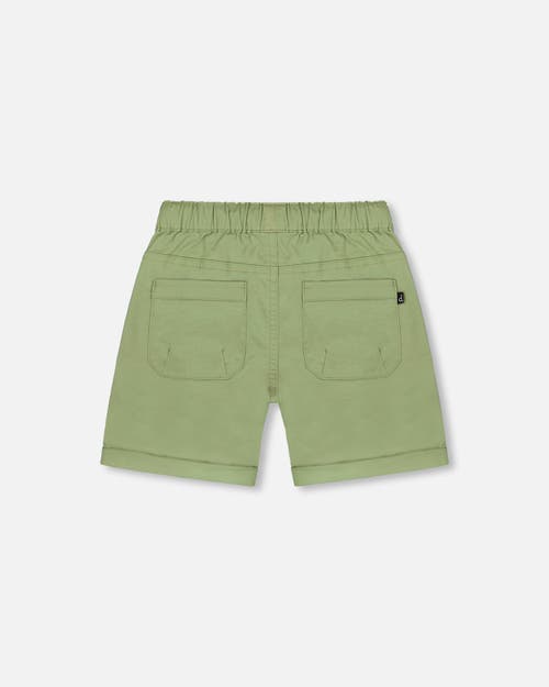 Deux Par Deux Boys' Stretch Twill Short - Big Kid In Green