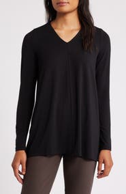 Eileen Fisher Long Sleeve V-Neck Tunic Top