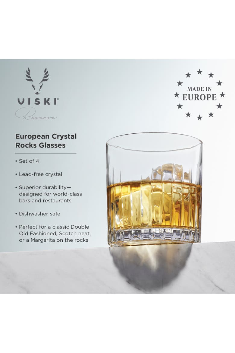 Reserve Milo Crystal Rocks Glasses Set of 4, Alternate, color, Clear