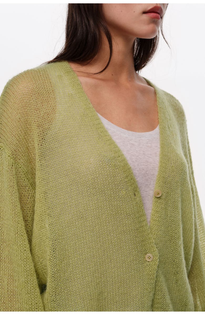 Bimba y Lola Mohair And Wool Long Cardigan, Alternate, color, Green