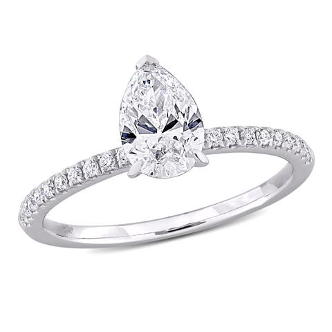 1-1/6 CTW Lab-Grown Diamond Pear Solitaire Ring 14k