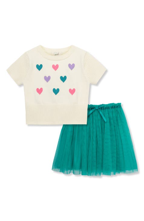 Kids' Heart Sweater & Tulle Skirt (Toddler, Little Kid & Big Kid)