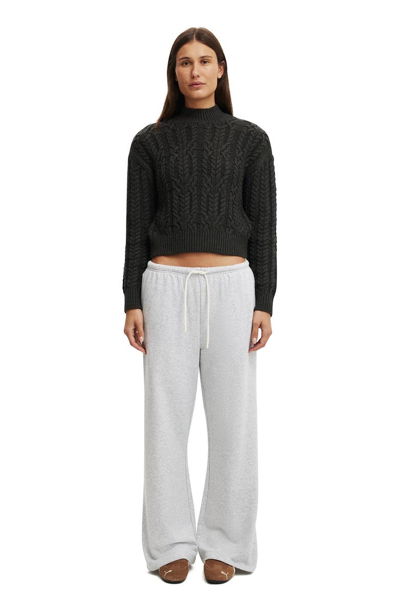 Cotton On Women's Boxy Mock Neck Knit Sweater, Alternate, color, Charcoal Marle