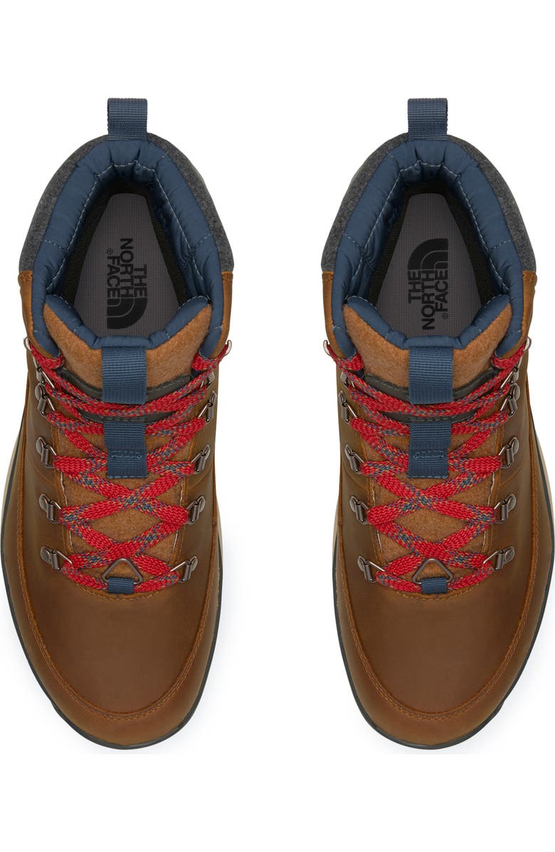 The North Face Bergen Waterproof Boot, Alternate, color, Timber Tan/ Tnf Red