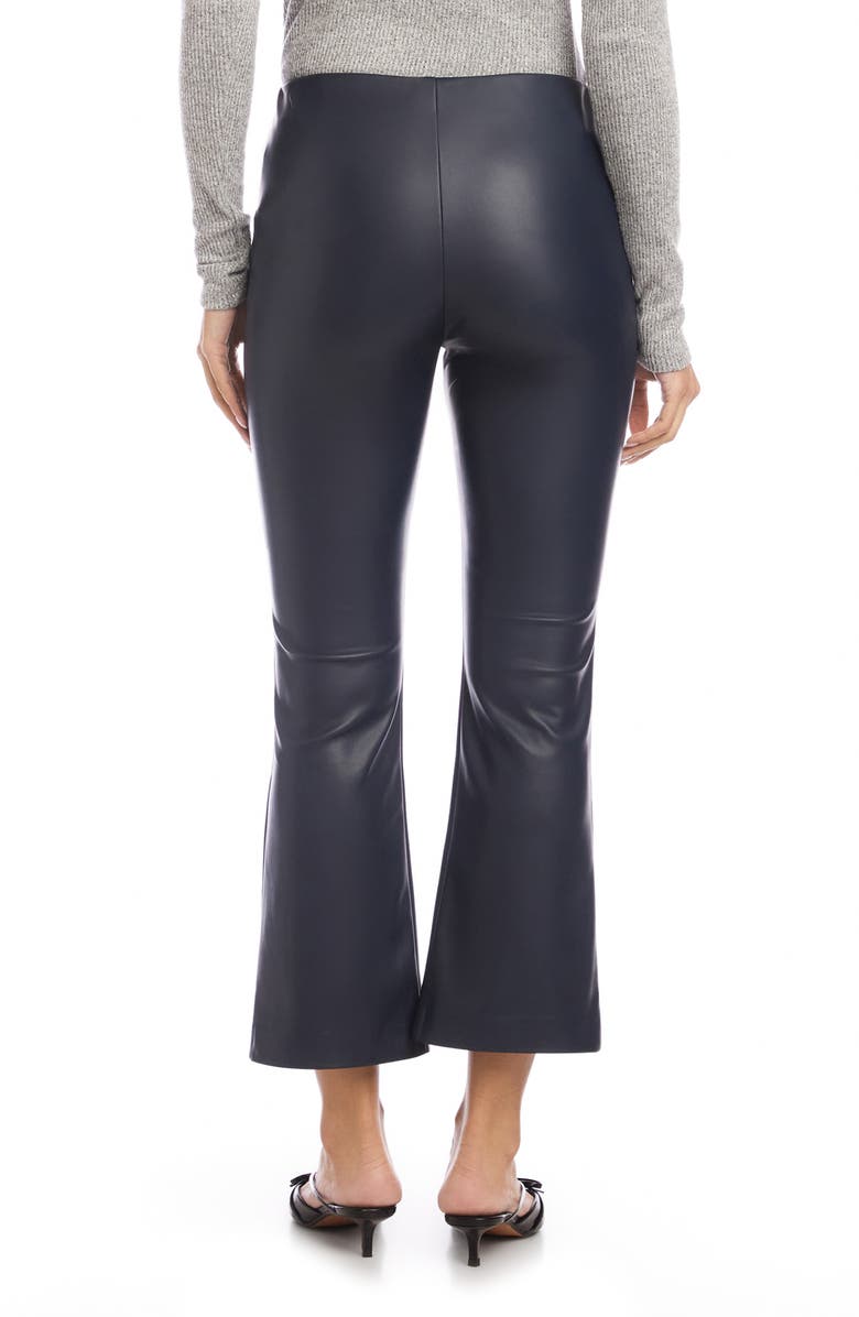 FIFTEEN TWENTY Sigourney Crop Flare Faux Leather Pants, Alternate, color, Navy