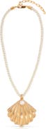 Ettika Scallop Shell Pendant Necklace