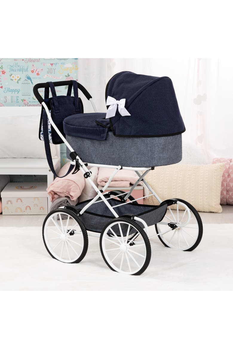 Doll Pram Classic, Bassinet Push Stroller, Dolls Up To 18 Inches, Kids 3+, Alternate, color, Multicolored