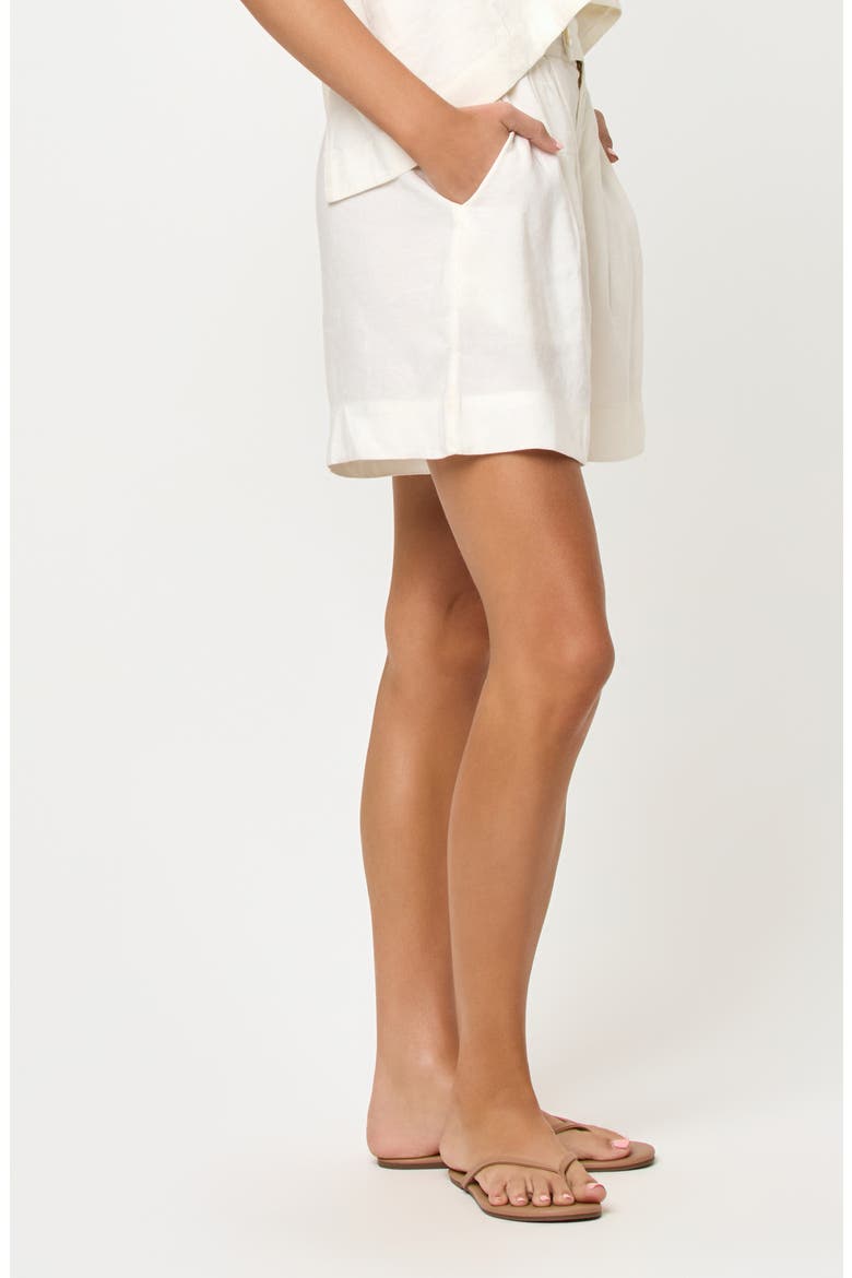 Billie Linen Blend Shorts, Alternate, color, CREAM