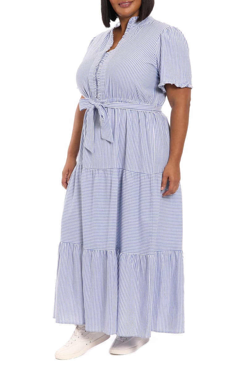 London Times Ruffle Tie Waist Maxi Dress, Alternate, color, 