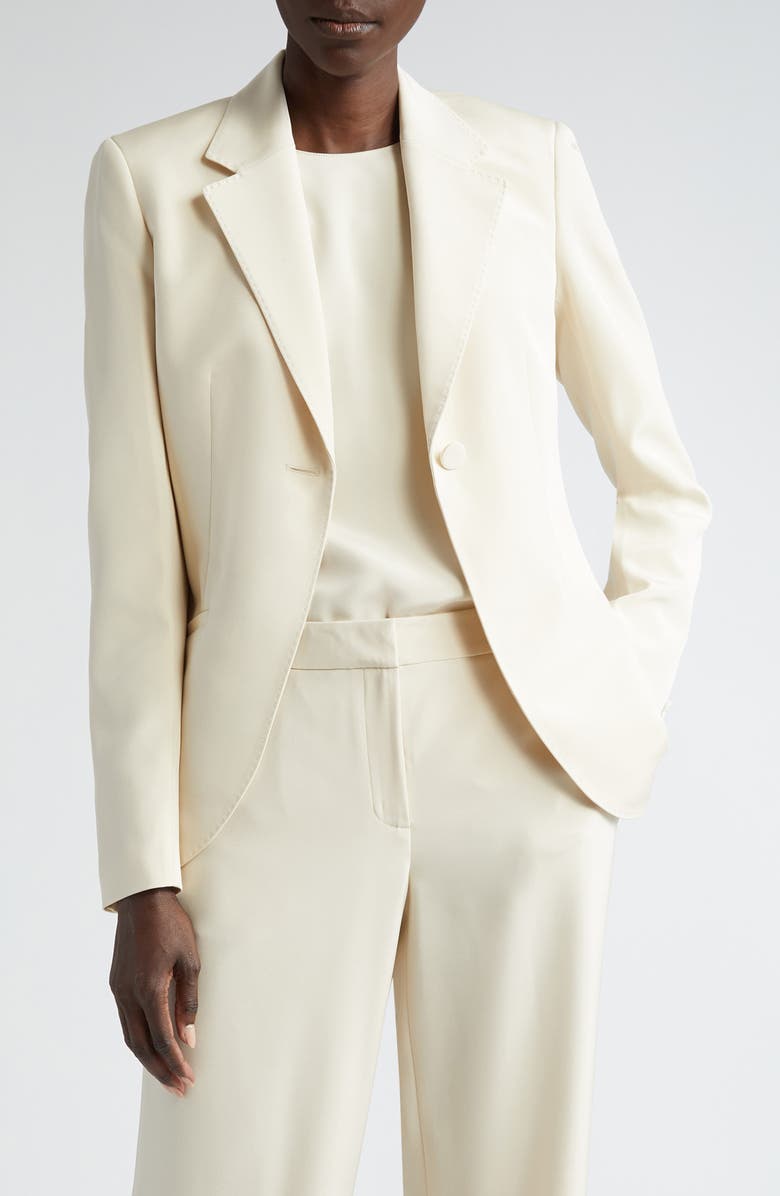 Lafayette 148 New York Fae Stretch Silk Crêpe de Chine Blazer, Main, color,