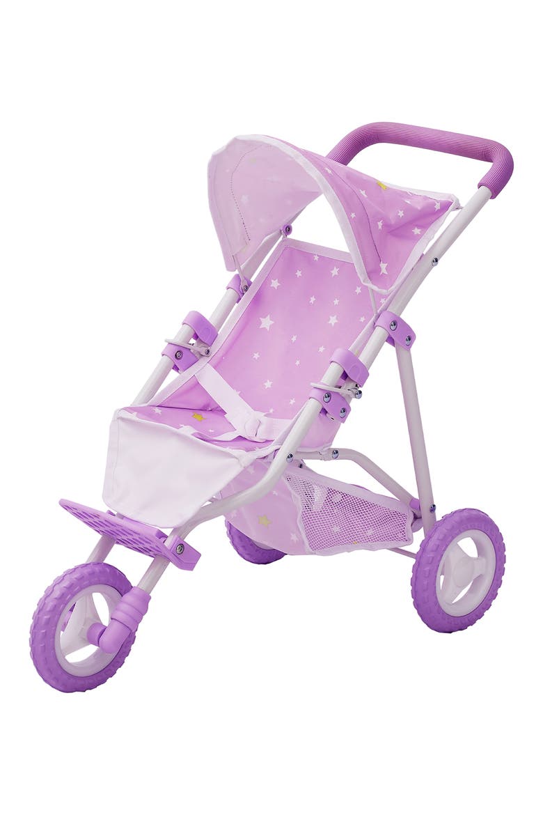 Olivia's Little World Twinkle Stars Princess Toy Jogging Stroller, Main, color, PURPLE/ WHITE