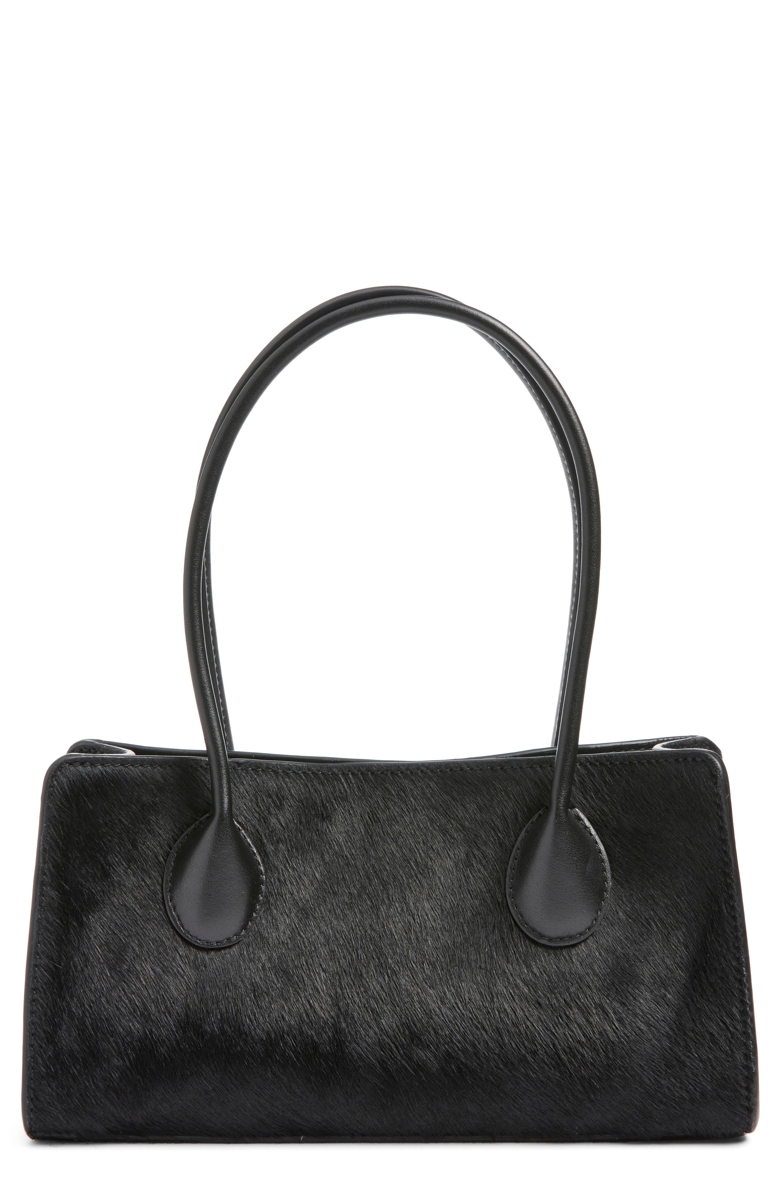 Lié Studio The Lou Top Handle Bag, Main, color, Black Calf Hair