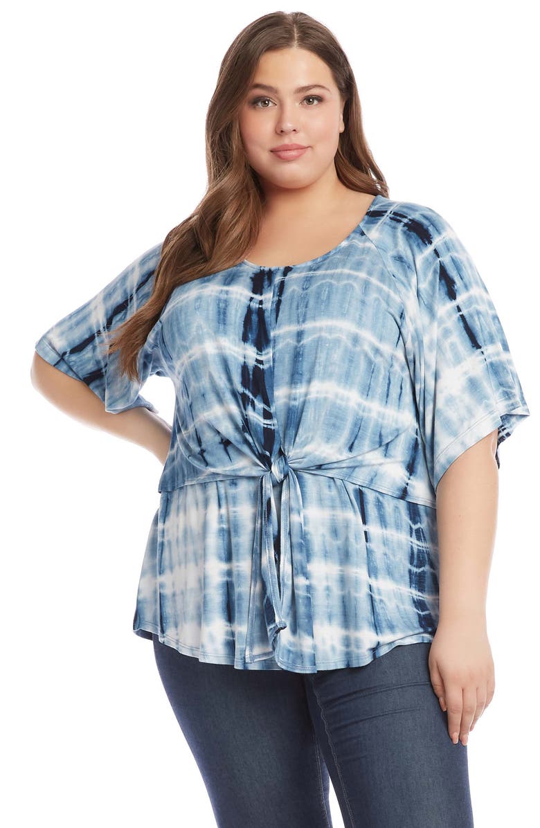 Karen Kane Tie Dye Front Tie T-Shirt, Alternate, color,